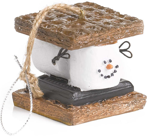 Smiling White Chocolate Brown S'mores Sandwich 2 Inch Resin Decorative Holiday Ornament...