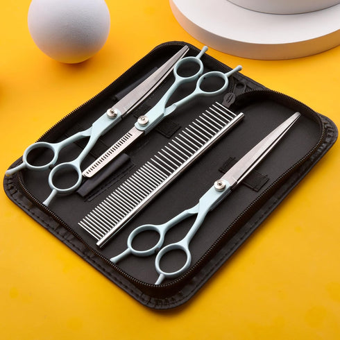 Grooming Scissors for Dogs at Home, Fcysy Professional Dog Grooming Kit Tijeras Para Cortar Pelo De Perros, Cat Grooming Scissors Curved Haircut S...