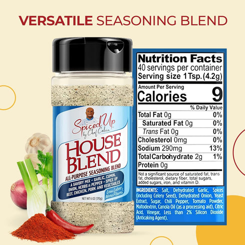 Spiced Up by Chef Calvin - All Purpose Seasoning with Natural Herbs & Spices 6 oz/170 g- Savory Chef's Blend for Meat & Veggies - Versatile & Comp...