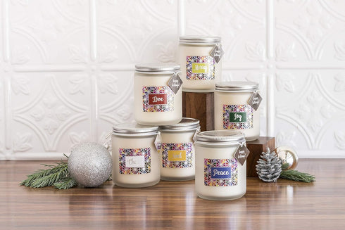 Eco Candle Co. Frosted Jar Holiday Candle, Sparkle Noel, 8 oz. - Scents of Fir, Frankincense, Smoke, & Patchouli - Fir, Frankincense, Wood, & Patc...