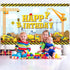Irenare Construction Happy Birthday Backdrop Dump Truck Background Excavator Crane Birthday Party Banner Digger Excavator Truck Background Photogr...