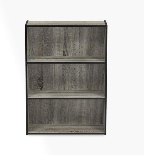 Furinno Pasir 3-Tier Open Shelf Bookcase, French Oak Grey...
