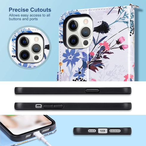 ULAK Compatible with iPhone 12 Pro Max Case with Card Holders, iPhone 12 Pro Max Case Wallet for Women, Durable PU Leather Flip Wristlet Stand Pho...