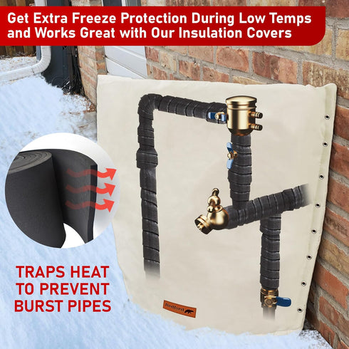 Redford Supply Co. 2 Inch Pipe Insulation Tape - Weather Resistant Water Pipe Wrap Tape - Outdoor Water Pipe Insulation Wrap, Insulation Tape for ...