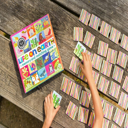 eeBoo: Life on Earth, Memory & Matching Game, Developmental and Educational, 24 Pairs to Match, Single or Multiplayer Function, for Ages 3 and up...