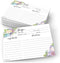 321Done 4" x 6" Floral Recipe Cards (Set of 50) - Thick Double Sided Premium Card Stock - Made in USA - Watercolor Flowers on White, Large Notes F...