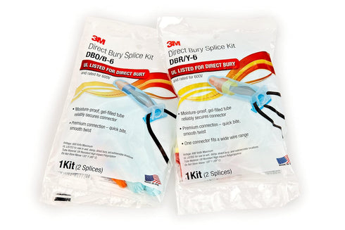 3M Direct Bury Splice Kit DBR/Y-6 (BULK), 18-10 AWG, UV-Resistant, Steel Spring, Flame Retardant Insulation, 1 pack containing 2 Splice Tubes and ...