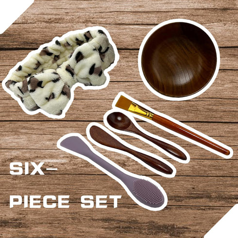 Wood Mask Mixing Bowls 6 Pack,Makeup Facial Skin Care Products for Clay Mask,Home DIY Beauty Personal Care Spa Tools Kit Cosmetic Bowl,Spatula,Spo...
