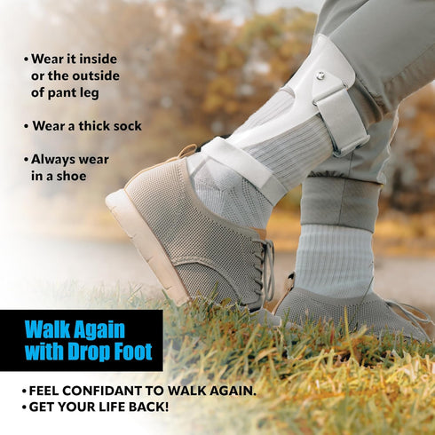 Brace On AFO Drop Foot Brace - Swedish Ultra Lock Foot Drop Brace For Walking, Lightweight, Drop Foot, AFO Brace and Foot Drop Braces, Men, Left...