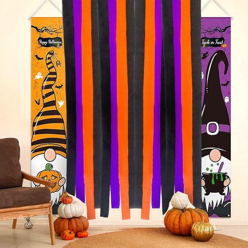 Kleeblatt Halloween Crepe Paper Streamers 8rolls, Halloween Party Decorations Backdrop, Black Orange Purple Paper Activities for Kids Art Supplies...
