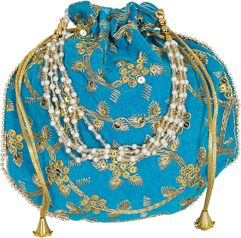 Radharani Arts 01 PC Women Handicrafts and jewellery Designer Velvet Potli Bags or Wristlets or rajasthani batwa for Wedding & Parties, Best for g...