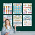 15Pcs School Nurse Bulletin Board Decorations Boho Health Posters for School Office Supplies Health Posters Bulletin Board Decor for Classroom Sch...