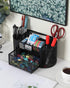 EasyPAG Desk Organizer Mesh Desktop Office Supplies Multi-functional Caddy Pen Holder Stationery with 8 Compartments and 1 Drawer,Black...