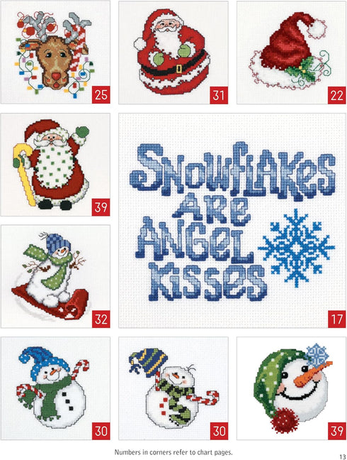 LEISURE ARTS Cross Stitch Holiday Ornaments Galor Cross Stitch Book- Cross stitch pattern kits from snowmen to elves to woodland creatures, 98 Chr...