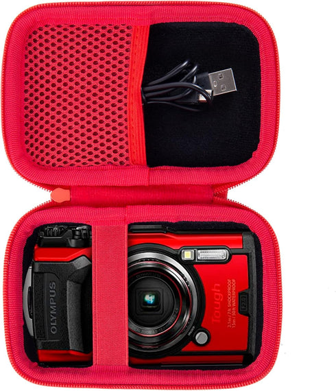 Aenllosi Hard Carrying Case Compatible with OLYMPUS Tough TG-6 / OM System Tough TG-7 Waterproof Camera(Case Only,Red)......