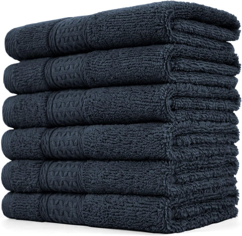 Cleanbear Extra Soft Wash Cloths Washcloths Set 6-Pack 13 x 13 Inches, Highly Absorbent Facecloths (Dark Gray)...