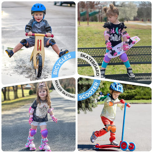 BOSONER Roller and Skating Pads for Kids: Knee Pads and Elbow Pads for Kids/Youth 3-15 - Girls/Boys Protection Gear...