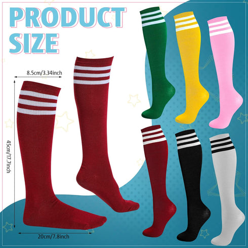 Unittype 6 Pair rainbow Knee High Socks for Women Striped Socks Long Socks Tube Socks Roller Skate Socks for Girls Youth Gift...