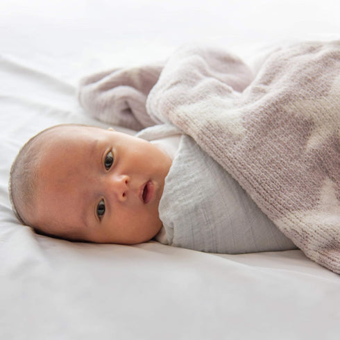 Living Textiles Grey Stars Chenille Soft Baby Blanket Reversible Premium Cozy Fabric for Best Comfort - for Infant,Toddler,Newborn,Nursery,Boy,Gir...