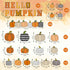 Whaline 92Pcs Hello Pumpkin Bulletin Board Kit Plaid Leopard Fall Pumpkin Decoration Border Cutout with Glue Points for Fall Harvest Thanksgiving ...