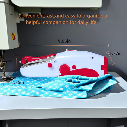 Handheld Sewing Machine: Ideal for Adults - Mini Electric Stitcher, Fast on Fabrics/Clothes - Beginners' DIY, Travel (Red) incl. Stitching Mini El...