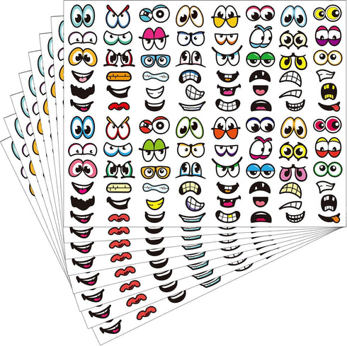 960 Halloween Pieces Stickers Eyes Mouth Cartoon Stickers Labels for Art Craft DIY Scrapbook (Multi-Color)...
