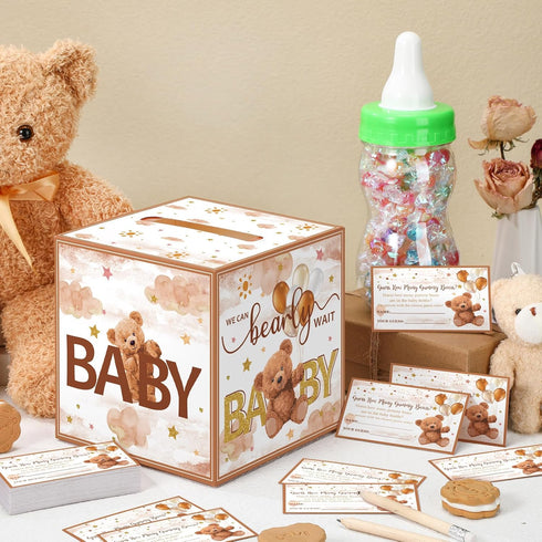 82 Pcs Baby Shower Games Guess How Many Bears Include 1 Guessing Game Box 1 Large Baby Bottle 60 Guessing Cards 20 Pencils for Baby Shower Favors ...