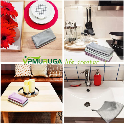 Easy Clean Fish Scale Nanoscale Cleaning Cloth,Streak Free Microfiber Glass Cleaning Cloths for Window Mirrors Windshields,Lint Free Microfiber Po...