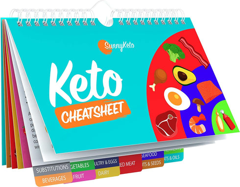 Keto Diet Cheat Sheet Quick Guide Fridge Magnet Reference Charts for Ketogenic Diet Foods - Including Meat & Nuts, Fruit & Veg, Dairy, Oils & Cond...