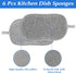 6 Pack Multipurpose Dish Scrubber Sponges, Non Scratch Sponge Microfiber Side for Dish Rough Side for Non Stick Cookware Reusable Sponge Scrub Spo...