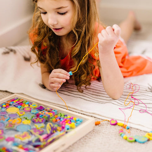 Melissa & Doug Created by Me! Bead Bouquet Deluxe Wooden Bead Set With 220+ Beads for Jewelry-Making, for 4+ years, Multicolor, 9½...