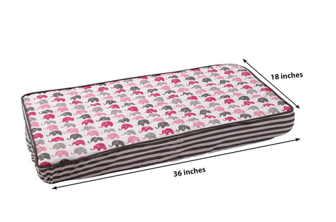 Bacati - Elephants Pink/grey Elephants Mini Changing Pad Cover...