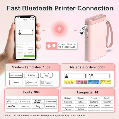 Label Maker Machine with Tape, P21 Portable Bluetooth Label Printer, Wireless Built-in Cutter Sticker Maker Mini Label Makers with Multiple Templa...