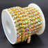 1 Roll 5 Yards Large Crystal Rhinestones Close Chain, 5mm SS24 Rhinstone Chain Trim, Sew on Crystal Claw Cup Chain Roll (Gold Base + Crystal AB, S...