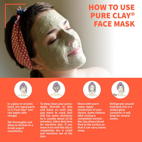 Calcium Bentonite Clay Face Mask, Hydrating Montmorillonite Clay Mask for Face, Deep Pore Cleansing Bentonite Clay Mask for Facial Skincare...