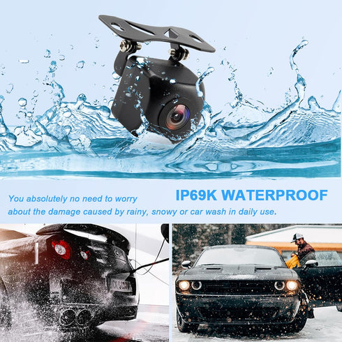 Backup Camera, HD Star Light Night Vision IP69K Level Waterproof Back Up Camera 140 Degree Wide Angle Rear View Reverse Camera Universal for Vehic...