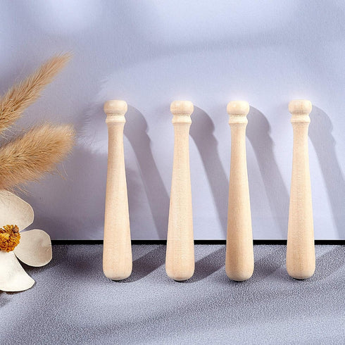 OLYCRAFT 60pcs Unfinished Mini Wooden Baseball Bats 3 Inch Half Drilled Natural Wood Baseball Bat Unpainted Baseball Bat Beads for Keychain Access...
