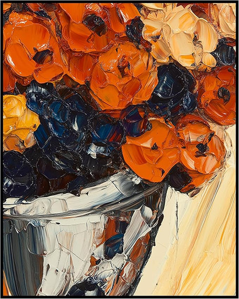 Posterizer 1 pcs-oil painting inspired-vibrant bouquet of flowers 2-Floral & Botanical Art-Collectibles & Fine Art-Decor for Home & Office- unfram...