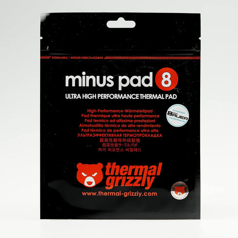 Thermal Grizzly - Minus Pad 8 (30x30x2,0mm) - Self-Adhesive Cooling Conductive Thermal Pad - Elastic and Adaptable Silicone Thermopad CPU/GPU/PS4/...