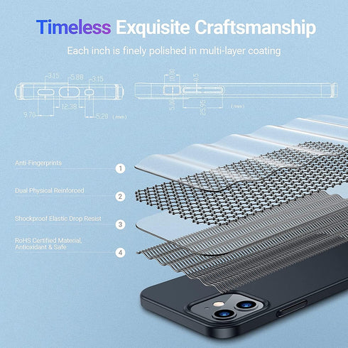 TORRAS Slim Fit Compatible for iPhone 12 Mini Case, Ultra-Thin Lightweight Full Protection Hard PC for iPhone 12 Mini Phone Case with Comfortable ...