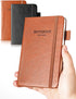 AISBUGUR Pocket Notebook Small Notebook 2-Pack, 3.5" x 5.5" Pocket Notebooks Hardcover with Thick Lined Paper, Inner Pockets, Cover Letter Embossi...