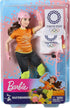 Barbie Olympic Games Tokyo 2020 Skateboarder Doll with Uniform, Tokyo 2020 Jacket, Medal, Skateboard, Wrist and Kneepads for Ages 3 and Up...