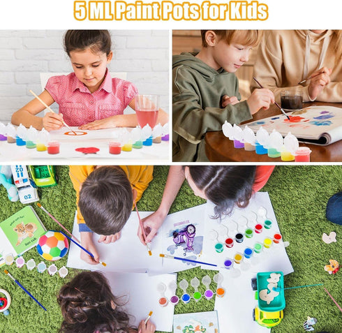 15 Strips 90 Pots Empty Paint Pots, YGAOHF 5ml/0.17oz Large Empty Paint Pots with Lids, Easy Open Acrylic Paint Container Paint Strips for Kids Cl...