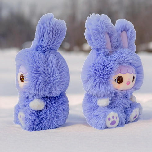 Teddy Bear Stuffed Bunny-14 Inches Plushies, Bunny Teddy Bear, and Cute Plushies, Kids Companion Stuffed Animal Bunny Facial Expression Purple Bun...
