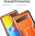 FITO for Google Pixel 6A Case, Dual Layer Shockproof Heavy Duty Case with Tempered Glass Screen Protector Built-in Kickstand (Orange)...
