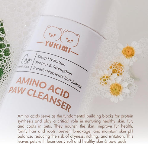 YUKIMI Premium Amino Acid Paw Cleanser with Silicone Bristle Brush for Dogs & Cats | Dermatologist Certified Hypoallergenic | Hydrating, Soothing,...