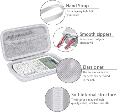 Khanka Hard Travel Case Replacement for Texas Instruments TI-30XIIS Scientific Calculator, Case Only (White)...