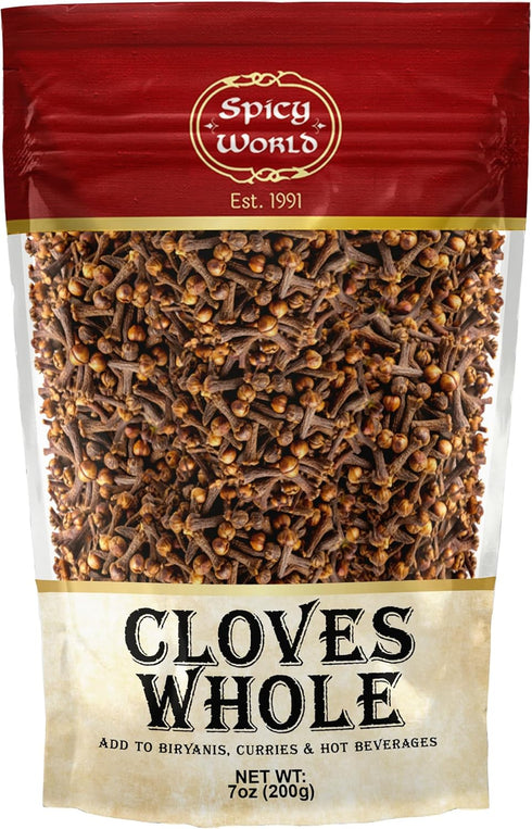 Whole Cloves 7 Oz Bag - Great for Foods, Tea, Pomander Balls, and Even Potpourri - by Spicy World...