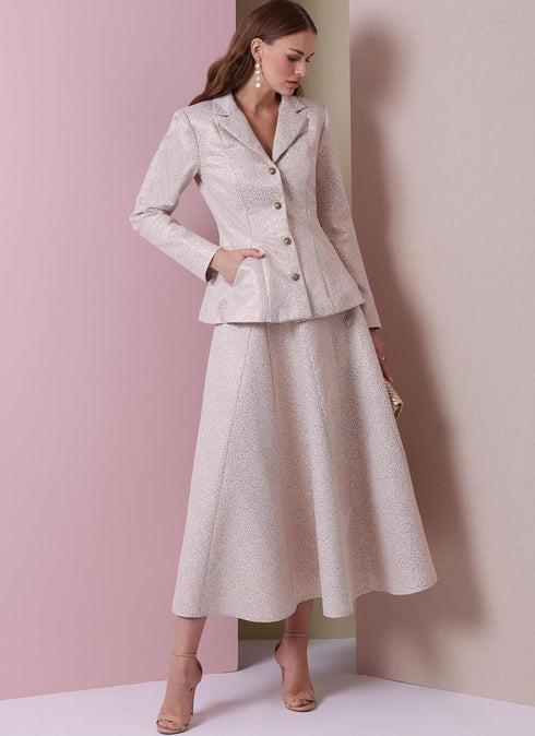 Vogue Misses' Fitted Lined Peplum Jacket, Skirt and Tapered Pants Sewing Pattern Packet, Design Code V2018, Sizes 12-14-16-18-20, Multicolor...