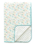 Baby Blanket for Unisex Boys Girls Nursery Minky Blankets with Muslin Cotton Front Dotted Fleece Backing Double Layer Bed Throws Pattern Blue Flor...